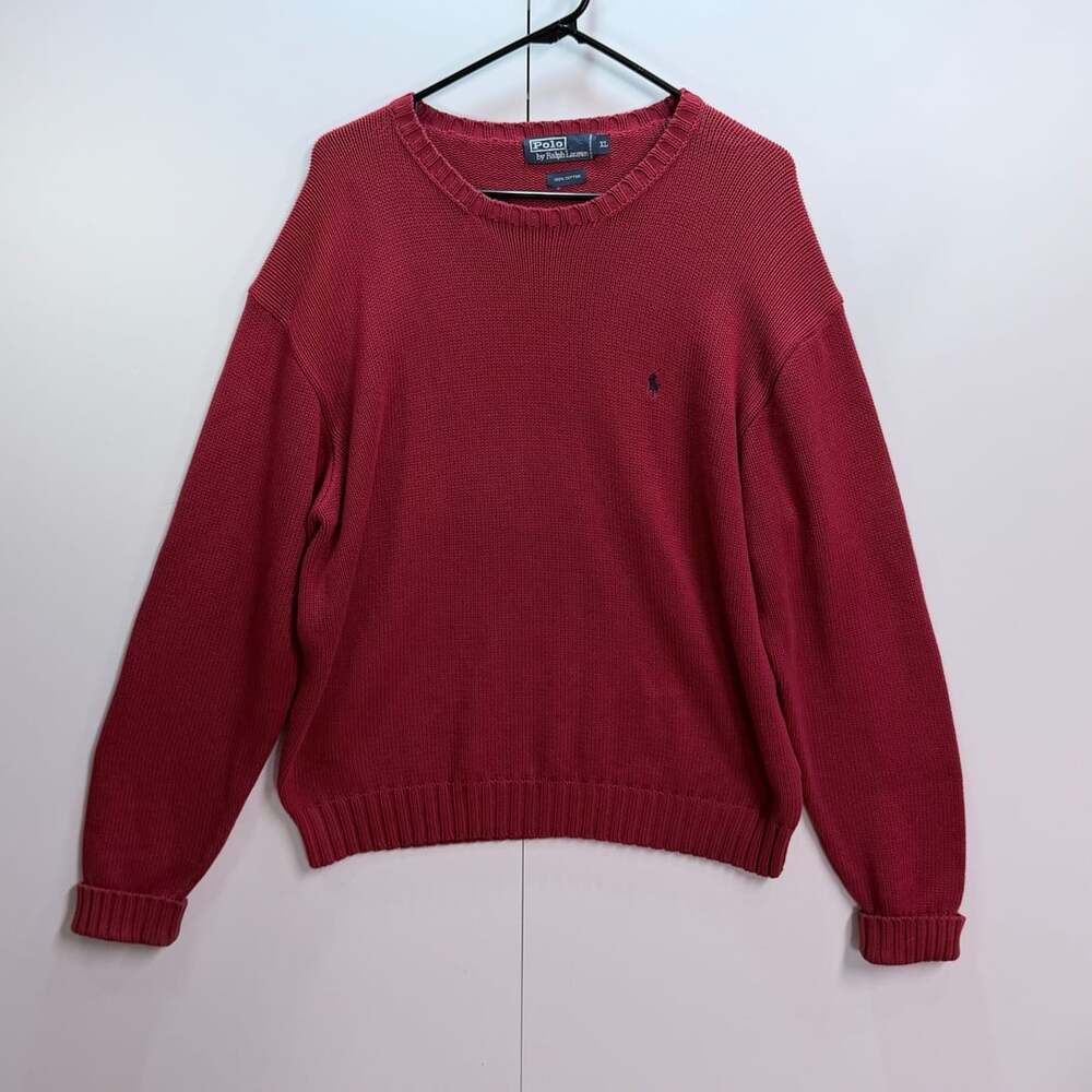 Polo by Ralph Lauren Red Cotton Crewneck Sweater XL